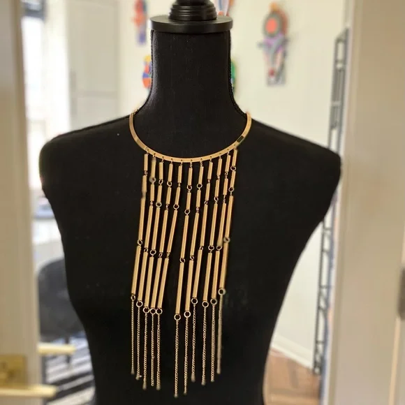 Gold Windchime Necklace and Earrings Set - Picture 5 of 6